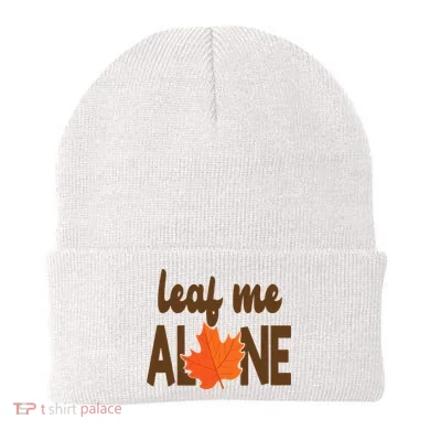 Leaf Me Alone Funny Fall Beanie