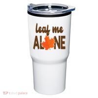 Leaf Me Alone Funny Fall Tumbler thumb 0