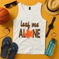 Leaf Me Alone Funny Fall Tank Top thumb 4