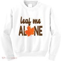 Leaf Me Alone Funny Fall Kids Sweatshirt thumb 0