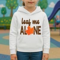Leaf Me Alone Funny Fall Kids Hoodie thumb 3