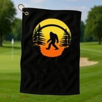 Leave Me Alone Bigfoot Halloween Golf Towel thumb 1