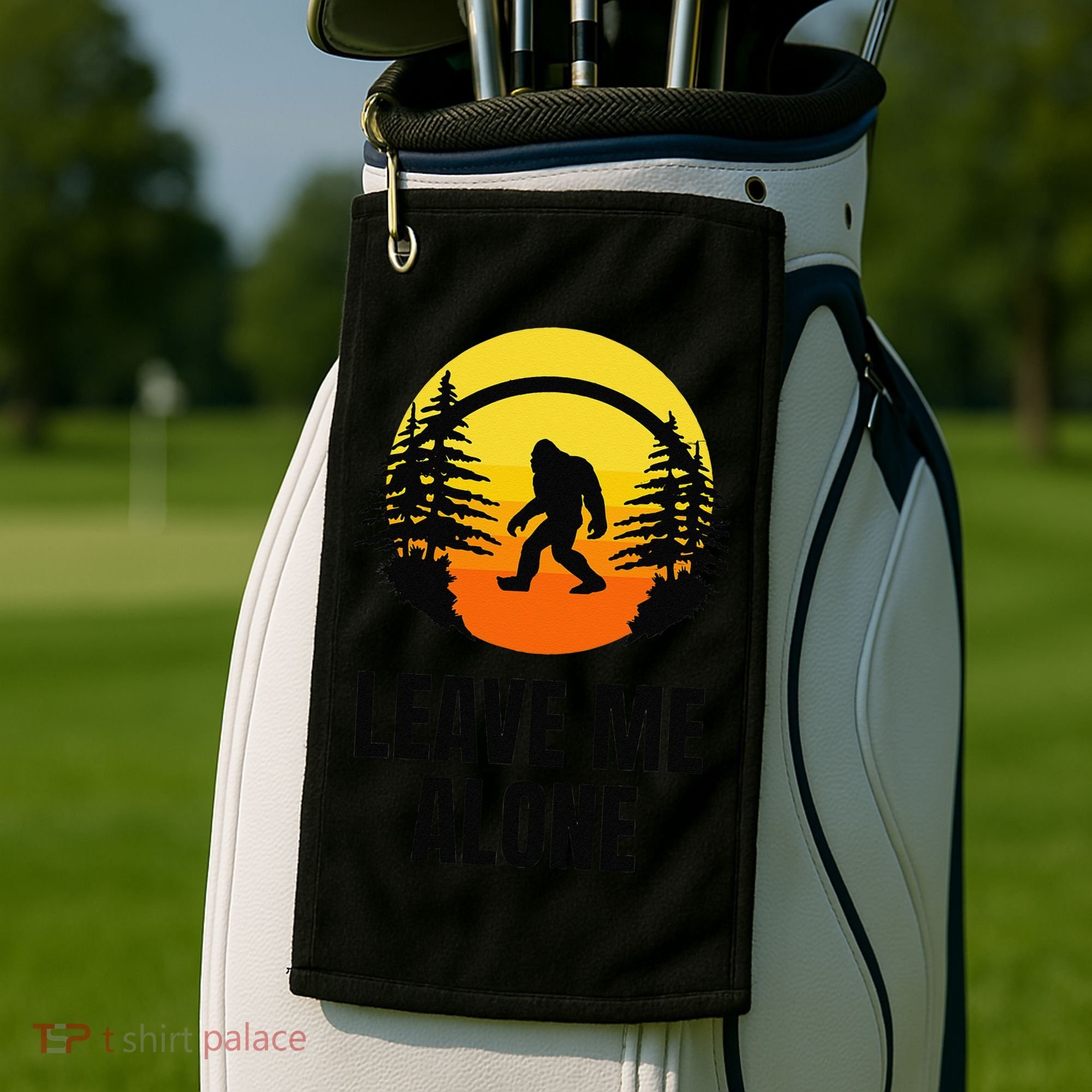 Leave Me Alone Bigfoot Halloween Golf Towel
