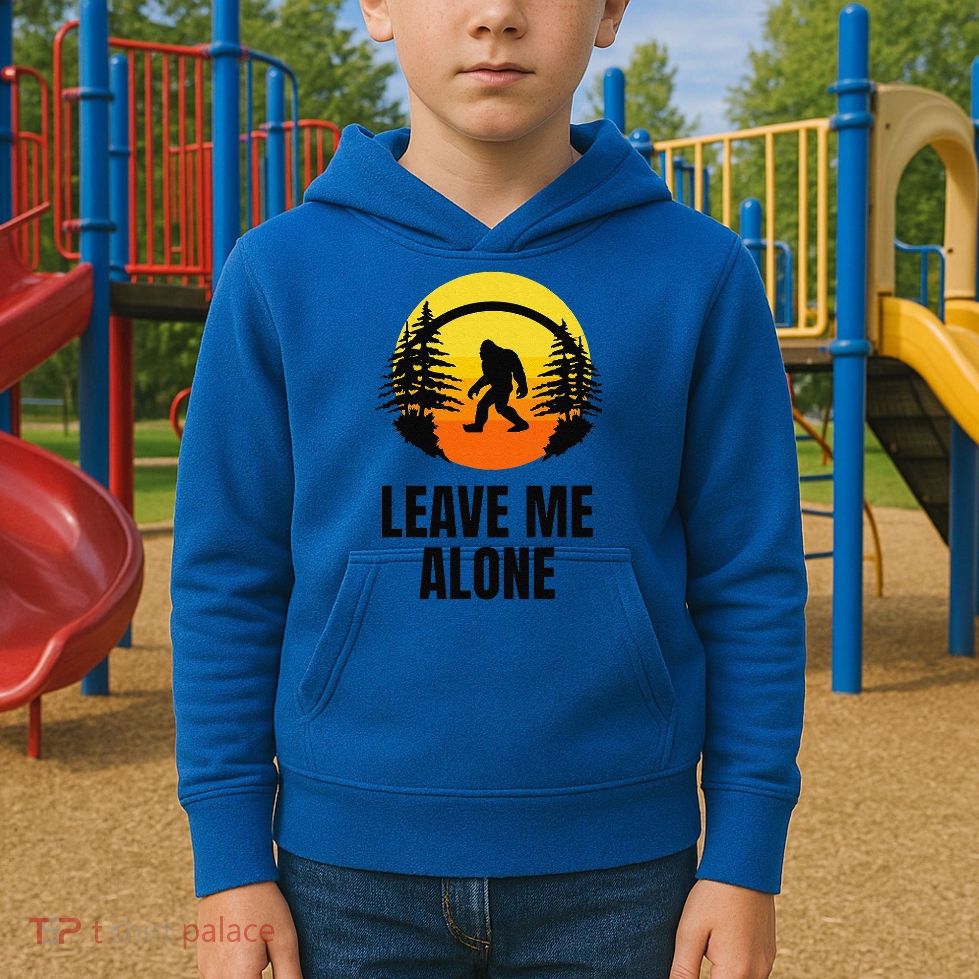 Leave Me Alone Bigfoot Halloween Kids Hoodie