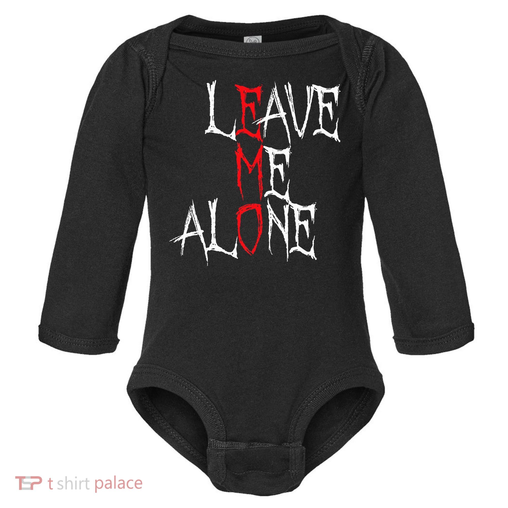 Leave Me Alone Emo Clothes Emocore Emo Music Fan Emo Baby Long Sleeve Bodysuit
