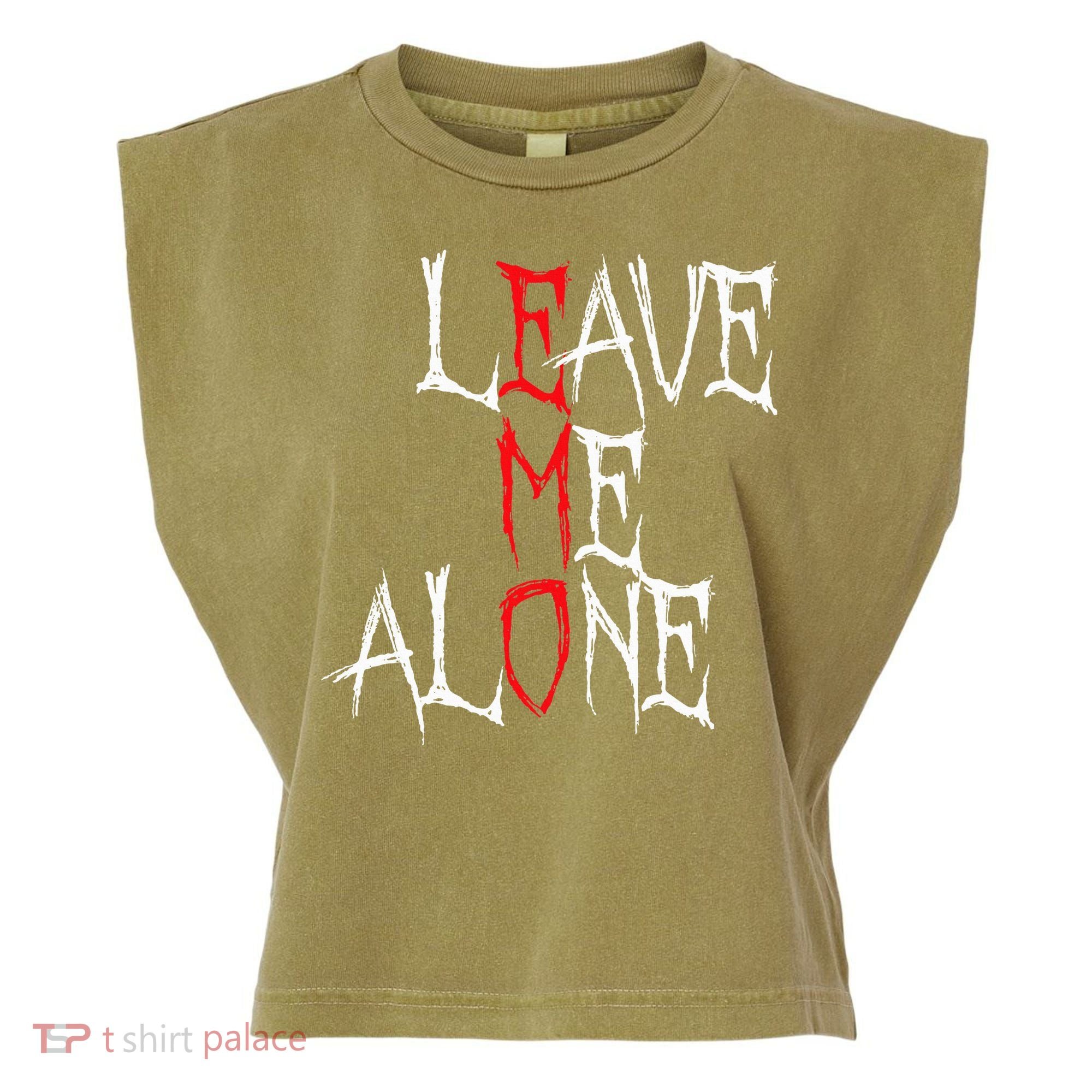 Leave Me Alone Emo Clothes Emocore Emo Music Fan Emo Garment-Dyed Women's Muscle Tee