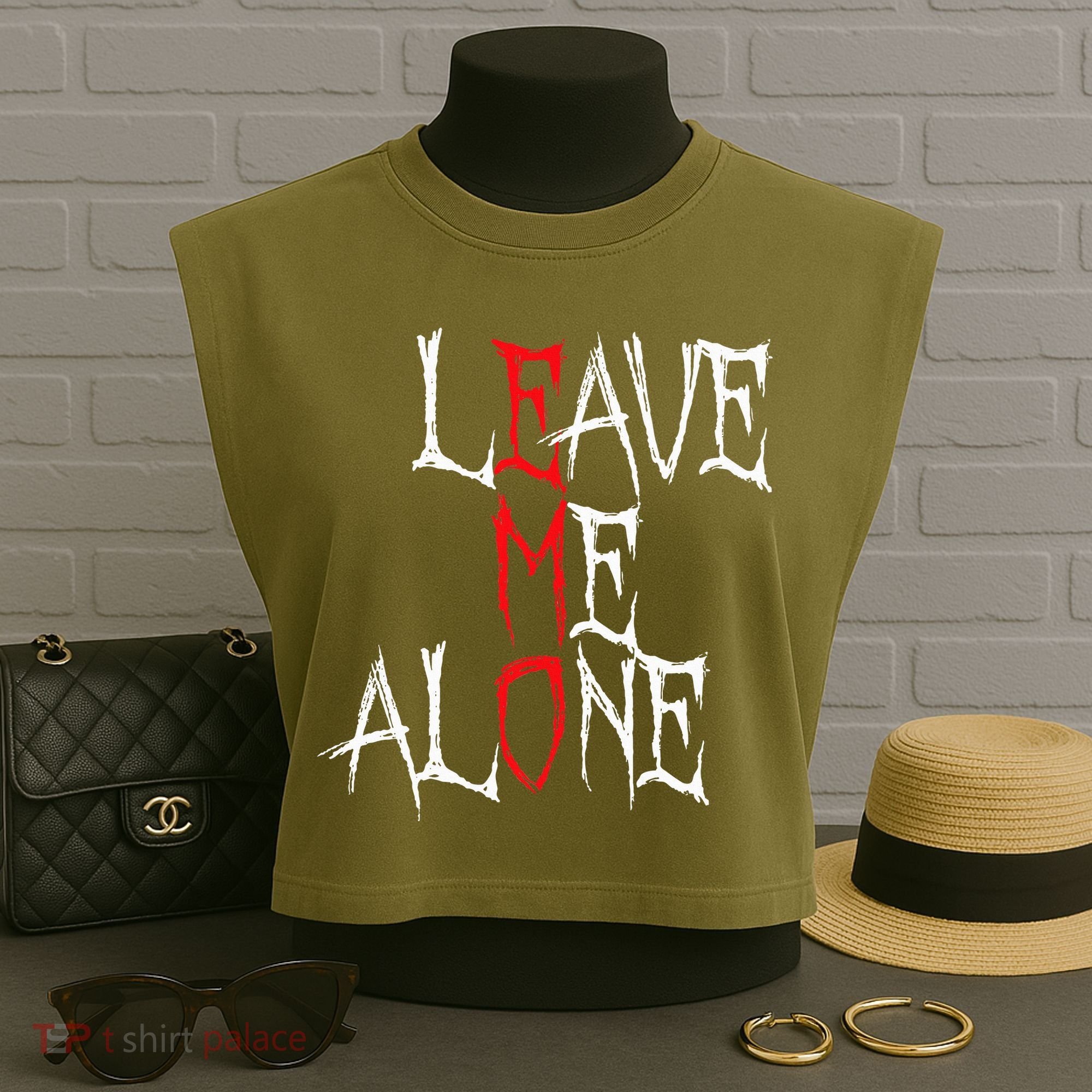 Leave Me Alone Emo Clothes Emocore Emo Music Fan Emo Garment-Dyed Women's Muscle Tee