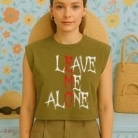 Leave Me Alone Emo Clothes Emocore Emo Music Fan Emo Garment-Dyed Women's Muscle Tee thumb 4
