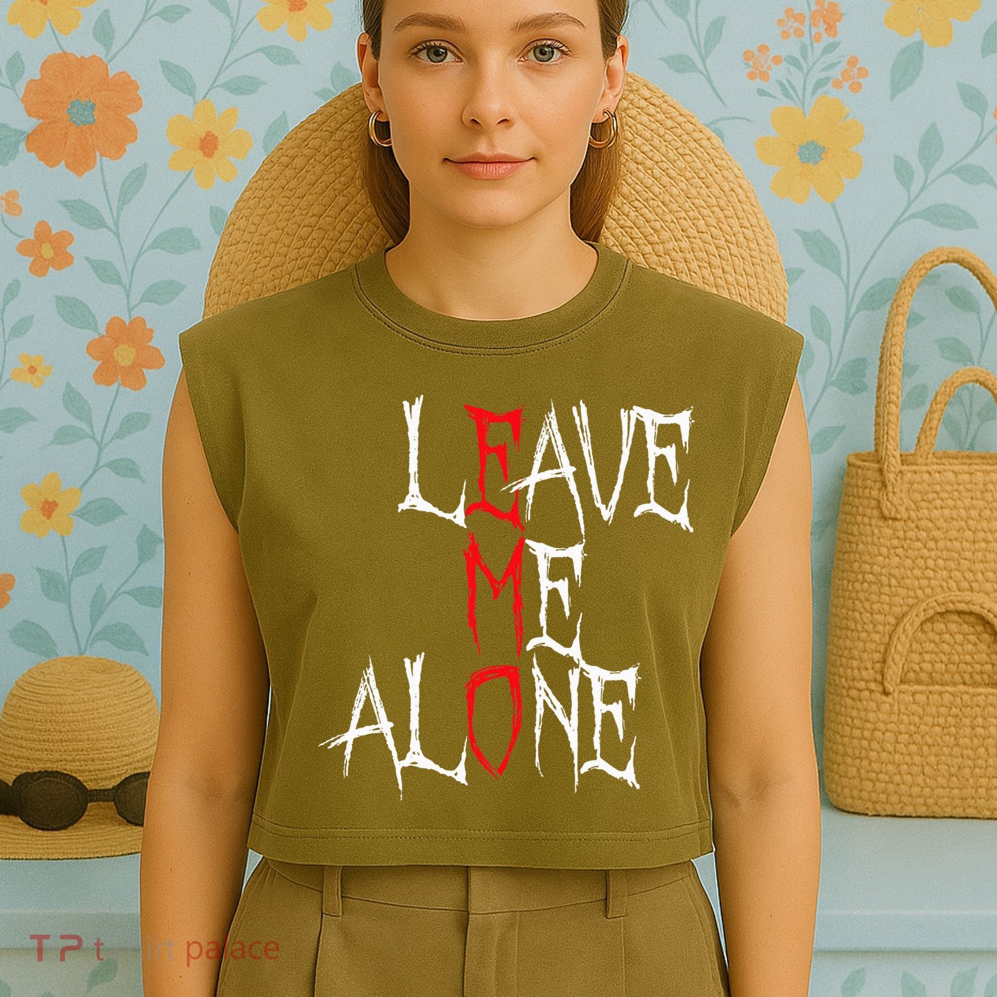 Leave Me Alone Emo Clothes Emocore Emo Music Fan Emo Garment-Dyed Women's Muscle Tee