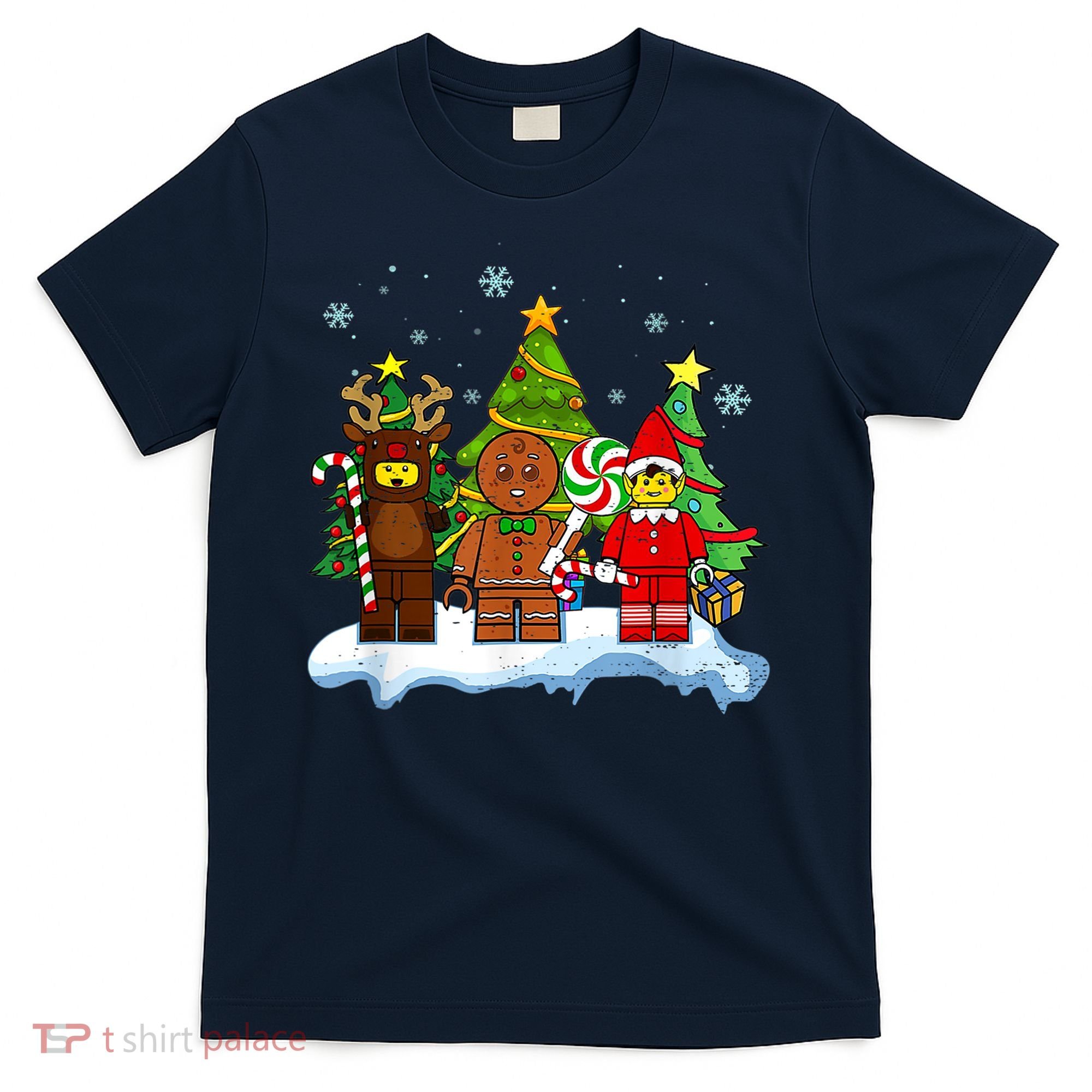 Lego Man Around The Christmas Kids Toddler Family Matching T-Shirt