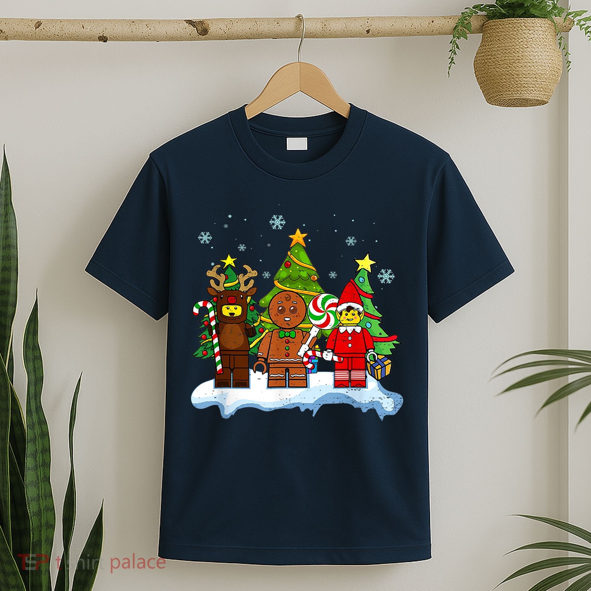 Lego Man Around The Christmas Kids Toddler Family Matching T-Shirt
