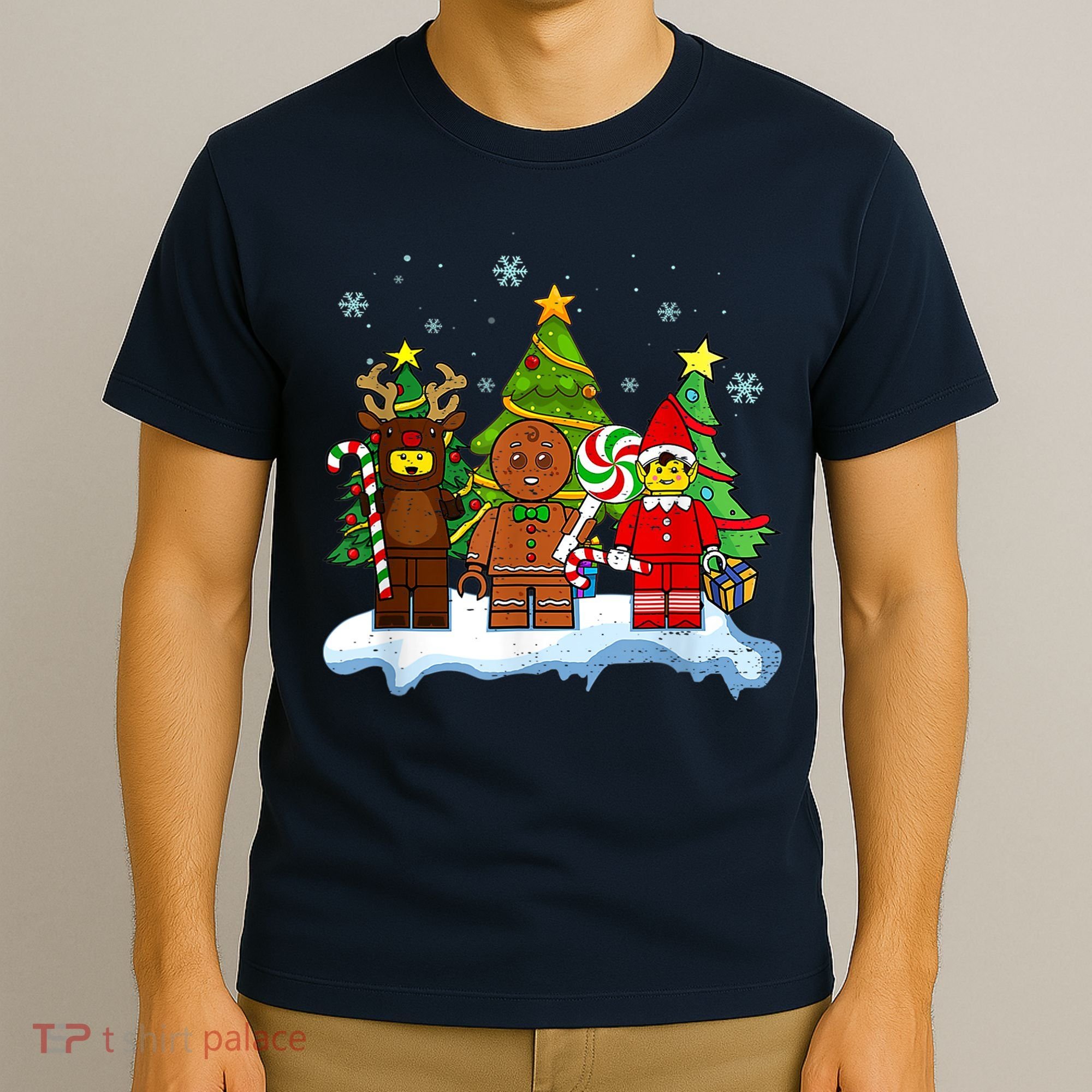 Lego Man Around The Christmas Kids Toddler Family Matching T-Shirt