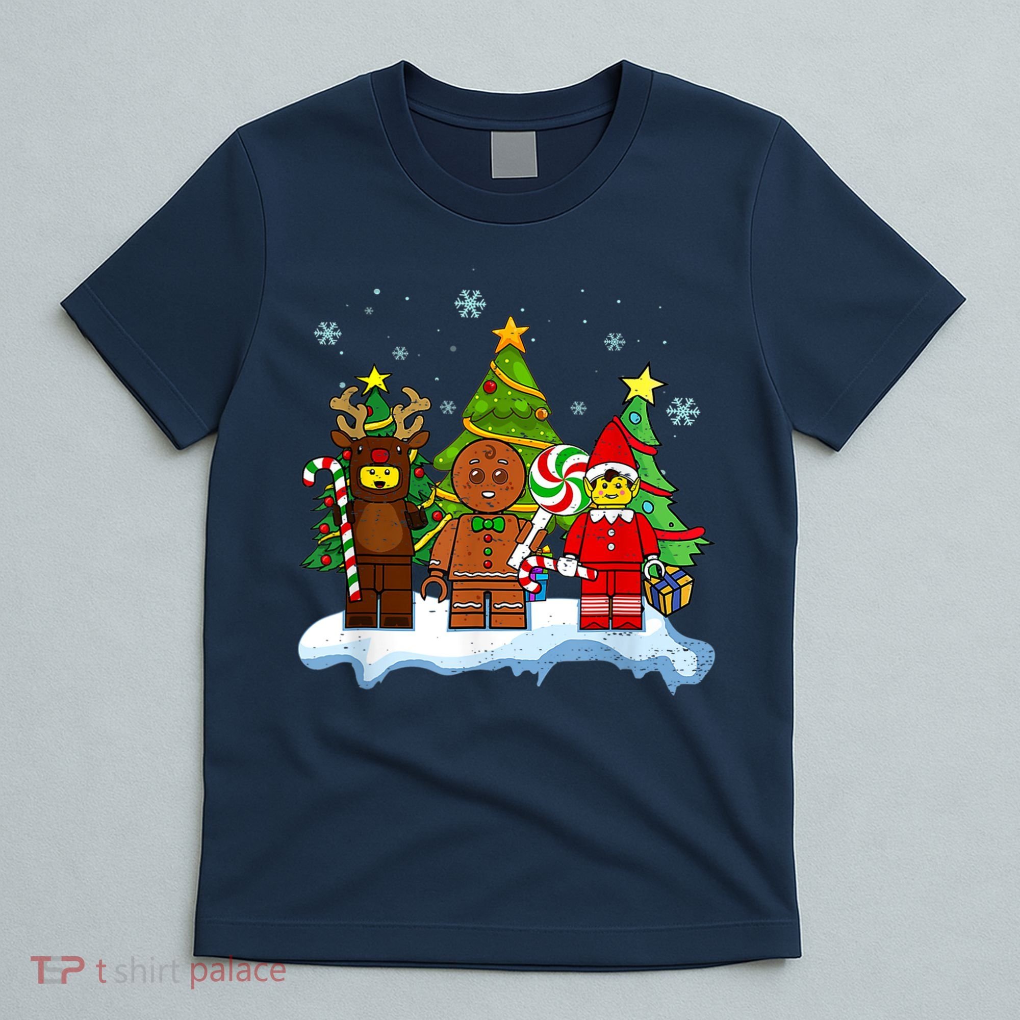 Lego Man Around The Christmas Kids Toddler Family Matching T-Shirt
