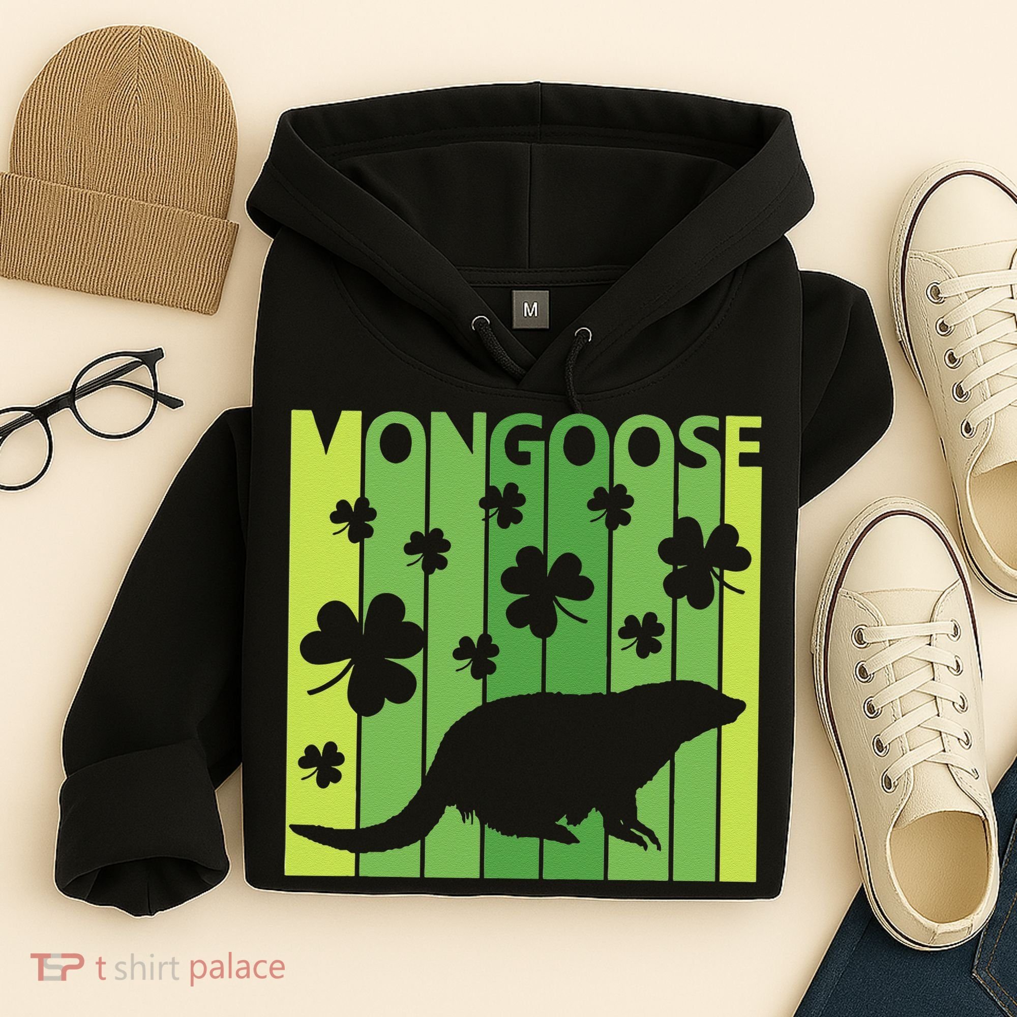 Lucky Mongoose Animal St Patrick's Day Irish Gift Hoodie