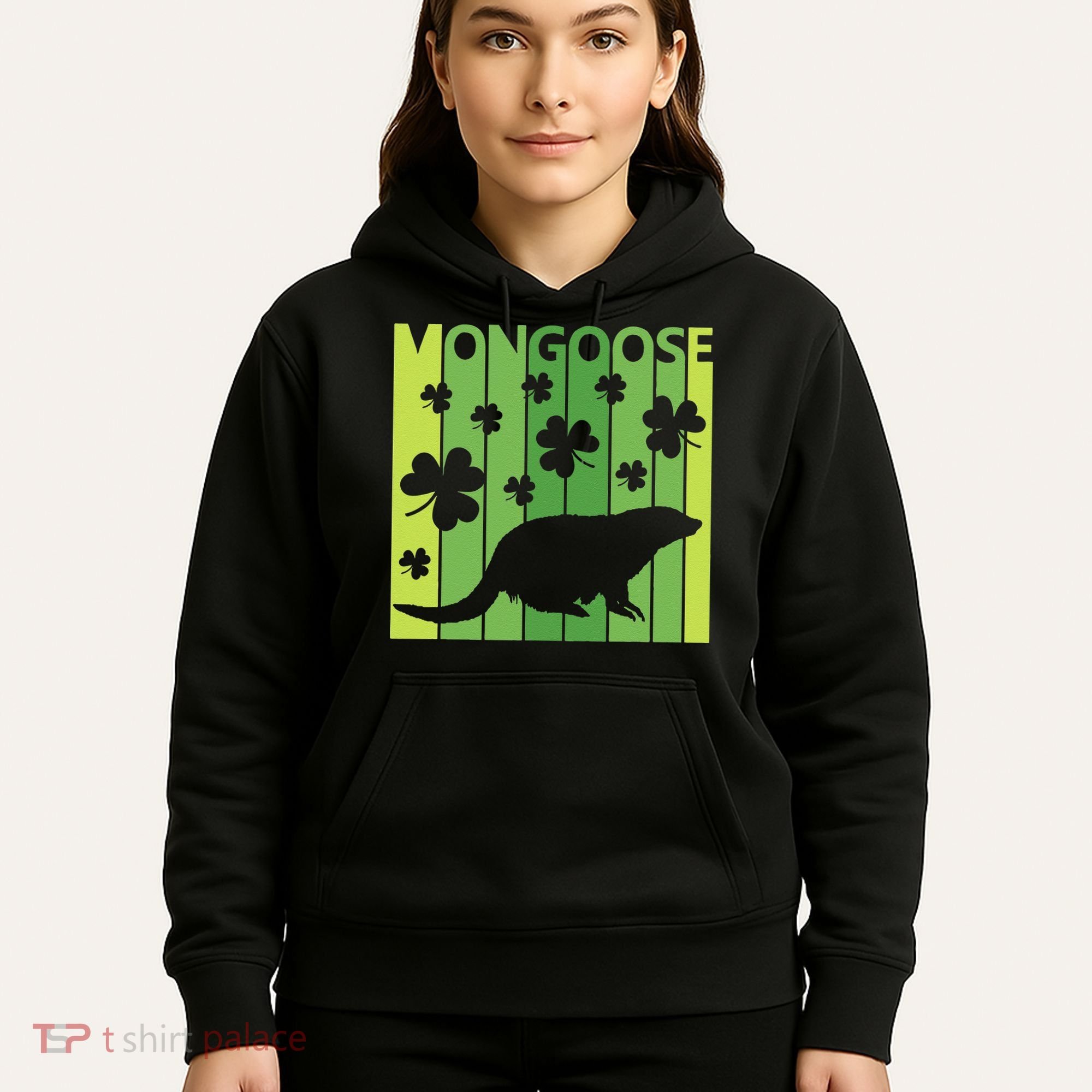 Lucky Mongoose Animal St Patrick's Day Irish Gift Hoodie