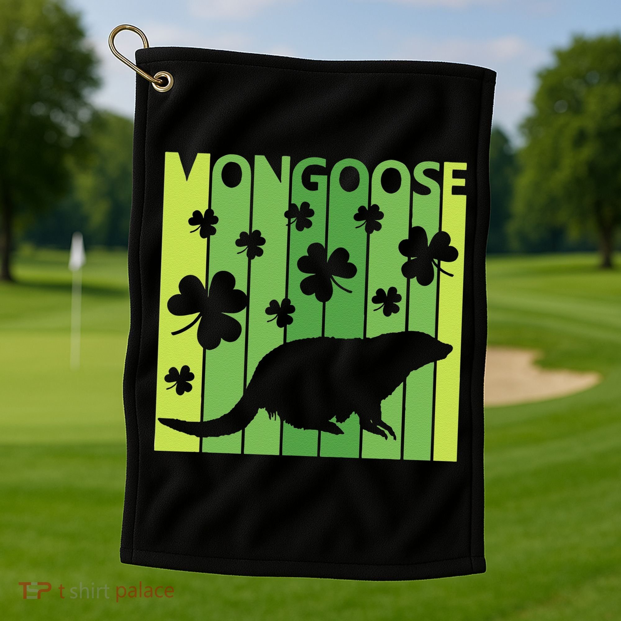 Lucky Mongoose Animal St Patrick's Day Irish Gift Golf Towel