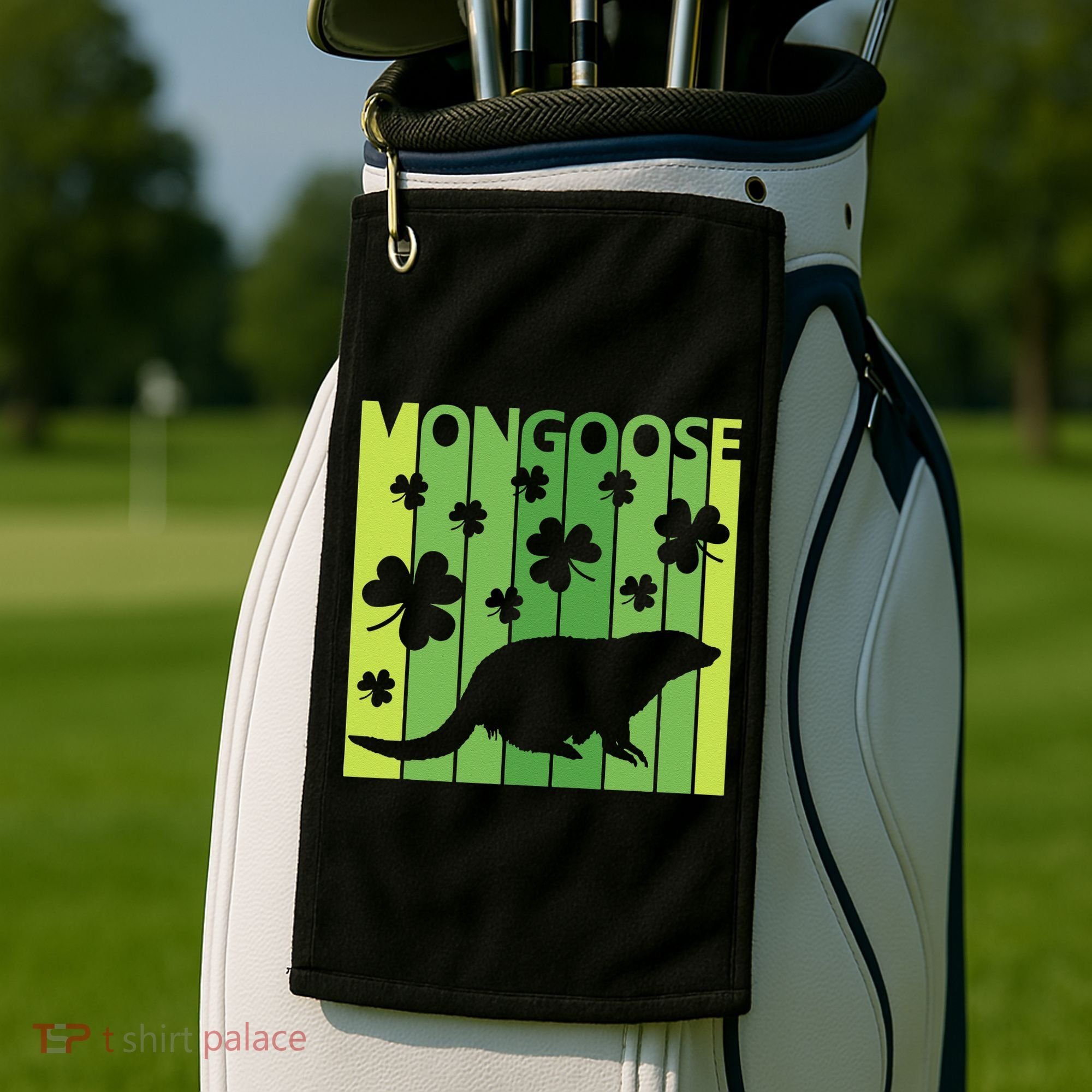 Lucky Mongoose Animal St Patrick's Day Irish Gift Golf Towel