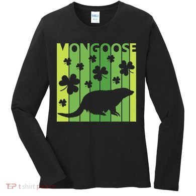 Lucky Mongoose Animal St Patrick's Day Irish Gift Women's Long Sleeve Shirt