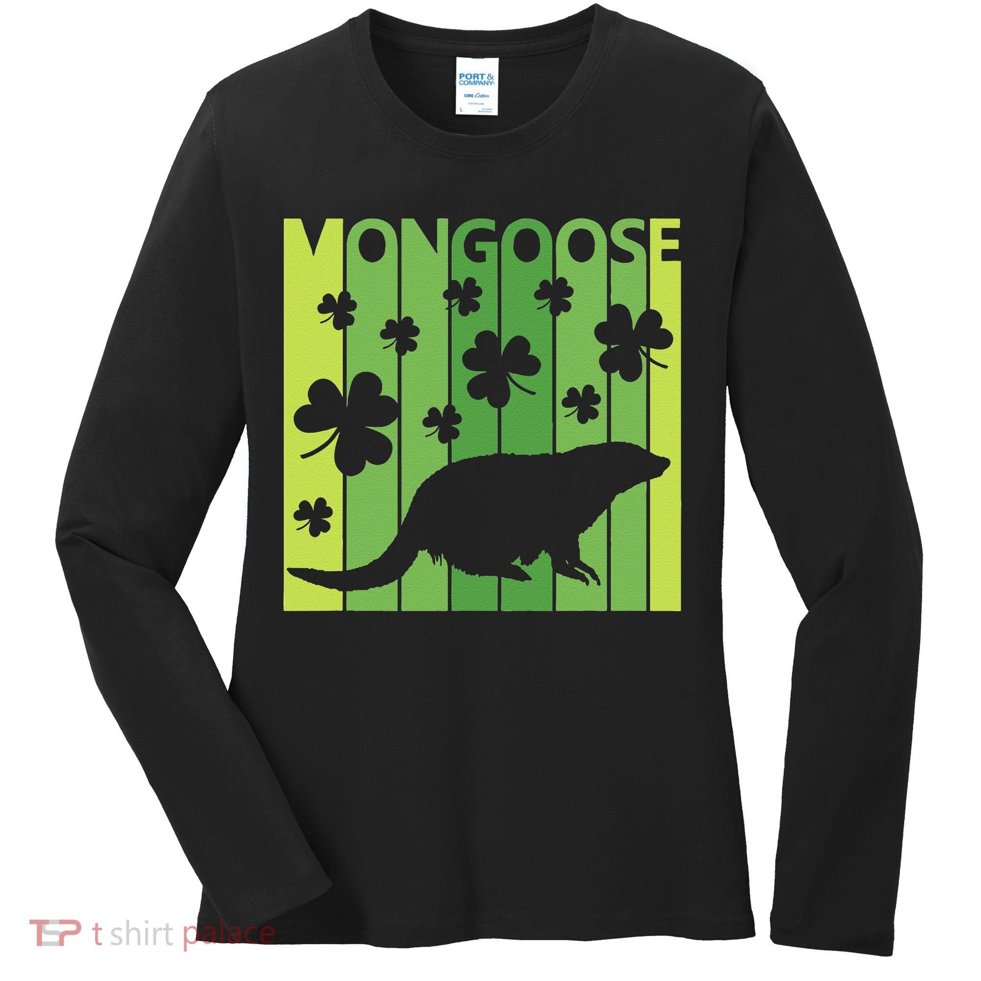 Lucky Mongoose Animal St Patrick's Day Irish Gift Women's Long Sleeve Shirt