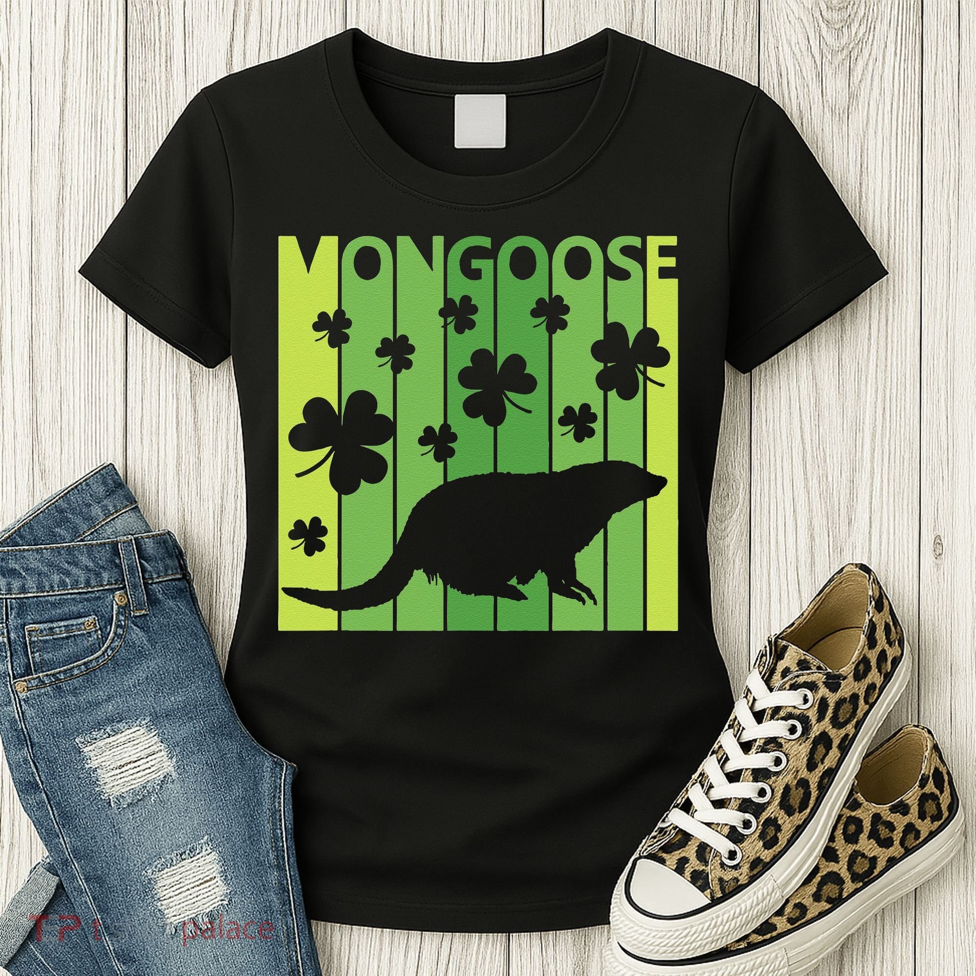 Lucky Mongoose Animal St Patrick's Day Irish Gift Women's T-Shirt