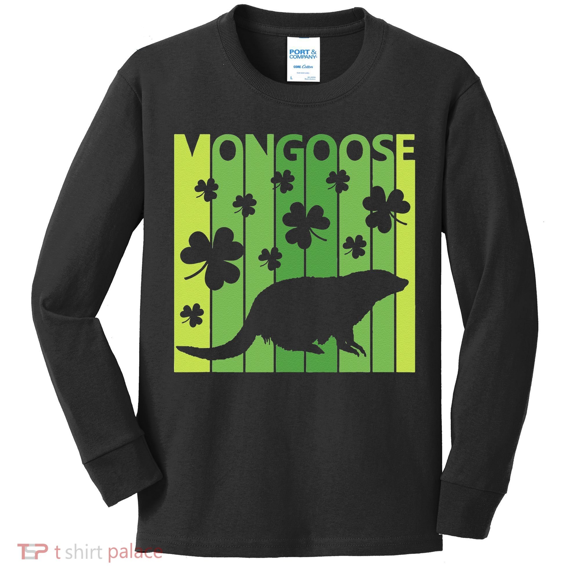 Lucky Mongoose Animal St Patrick's Day Irish Gift Kids Long Sleeve Shirt