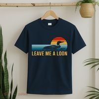 Leave Me A Loon Bird Watcher Gift Vintage Retro Sunset T-Shirt thumb 2