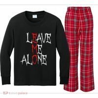Leave Me Alone Emo Clothes Emocore Emo Music Fan Emo Kids Long Sleeve Plaid Pajama Set thumb 0
