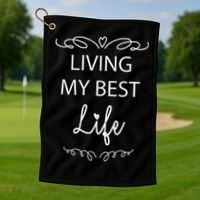 Living My Best Life Cool Golf Towel thumb 1