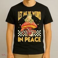 Let Me Be Weird In Peace Funny Cute Mushroom Frog Vintage Premium T-Shirt thumb 3