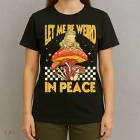 Let Me Be Weird In Peace Funny Cute Mushroom Frog Vintage Premium T-Shirt thumb 4