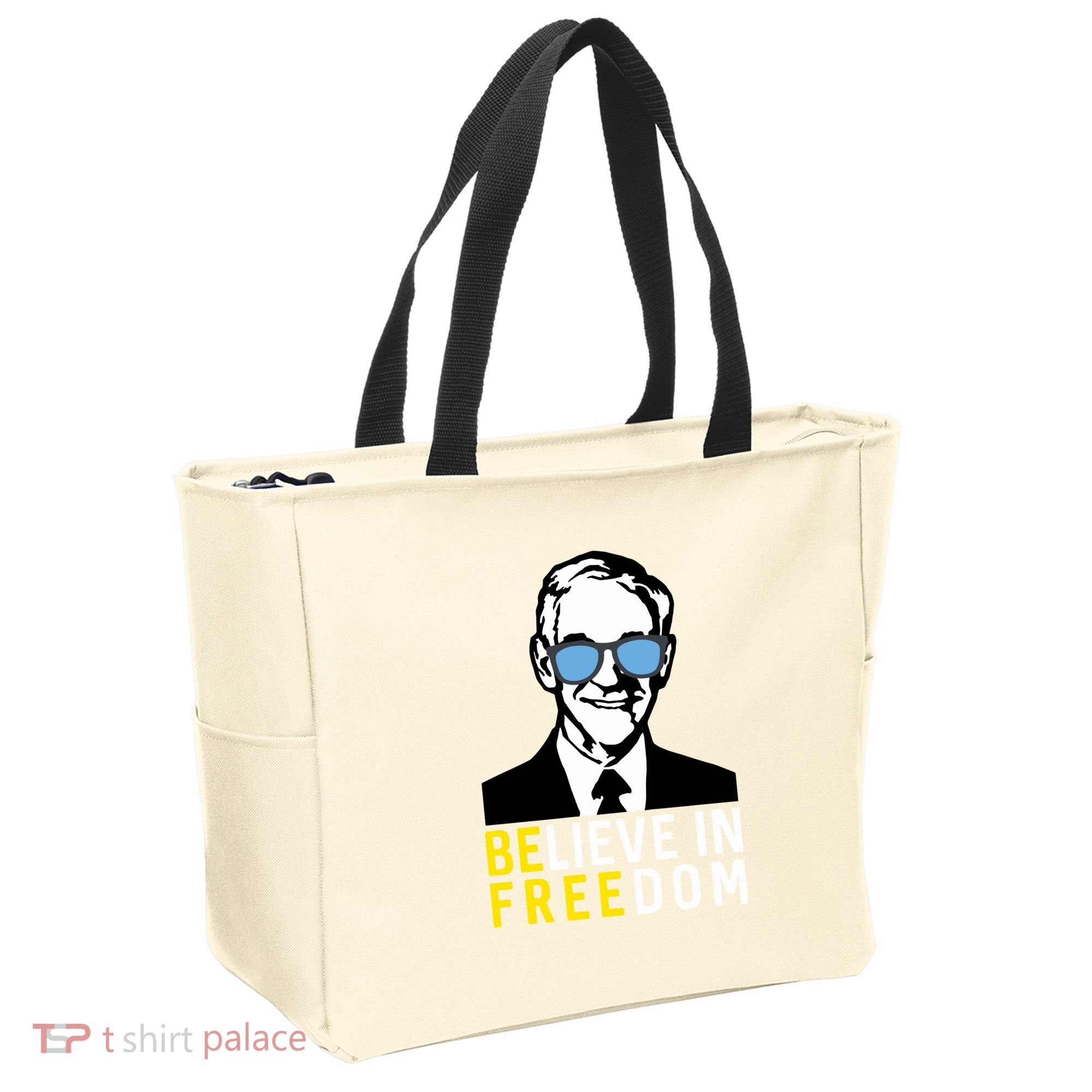 Libertarian Mama Believe In Freedom Libertarian Ron Paul Tote Bag