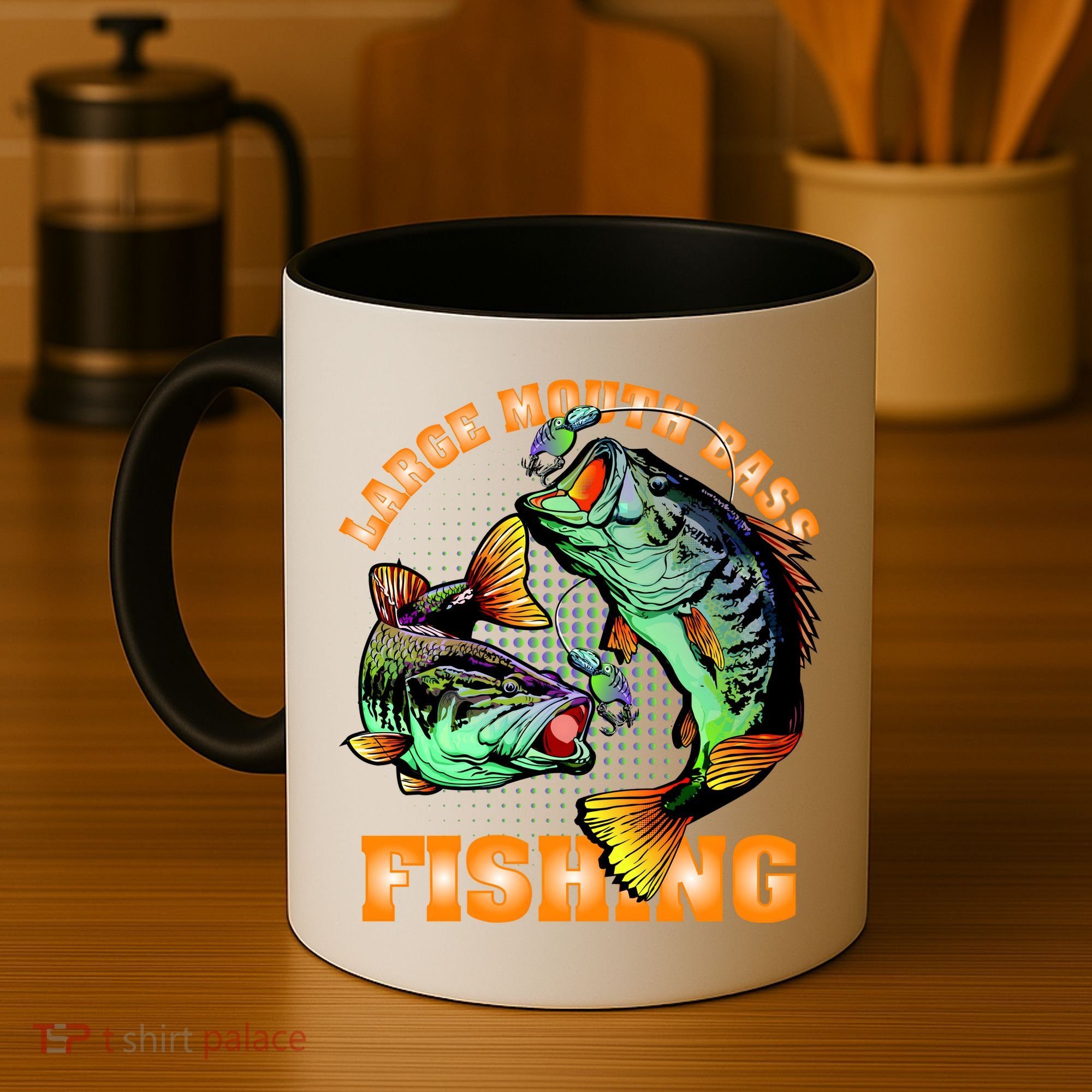 Large Mouth Bass In Action Fishing Coffee Mug