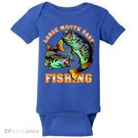 Large Mouth Bass In Action Fishing Baby Bodysuit thumb 0