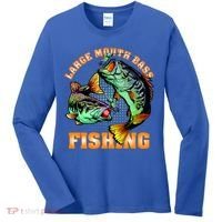 Large Mouth Bass In Action Fishing Women's Long Sleeve Shirt thumb 0