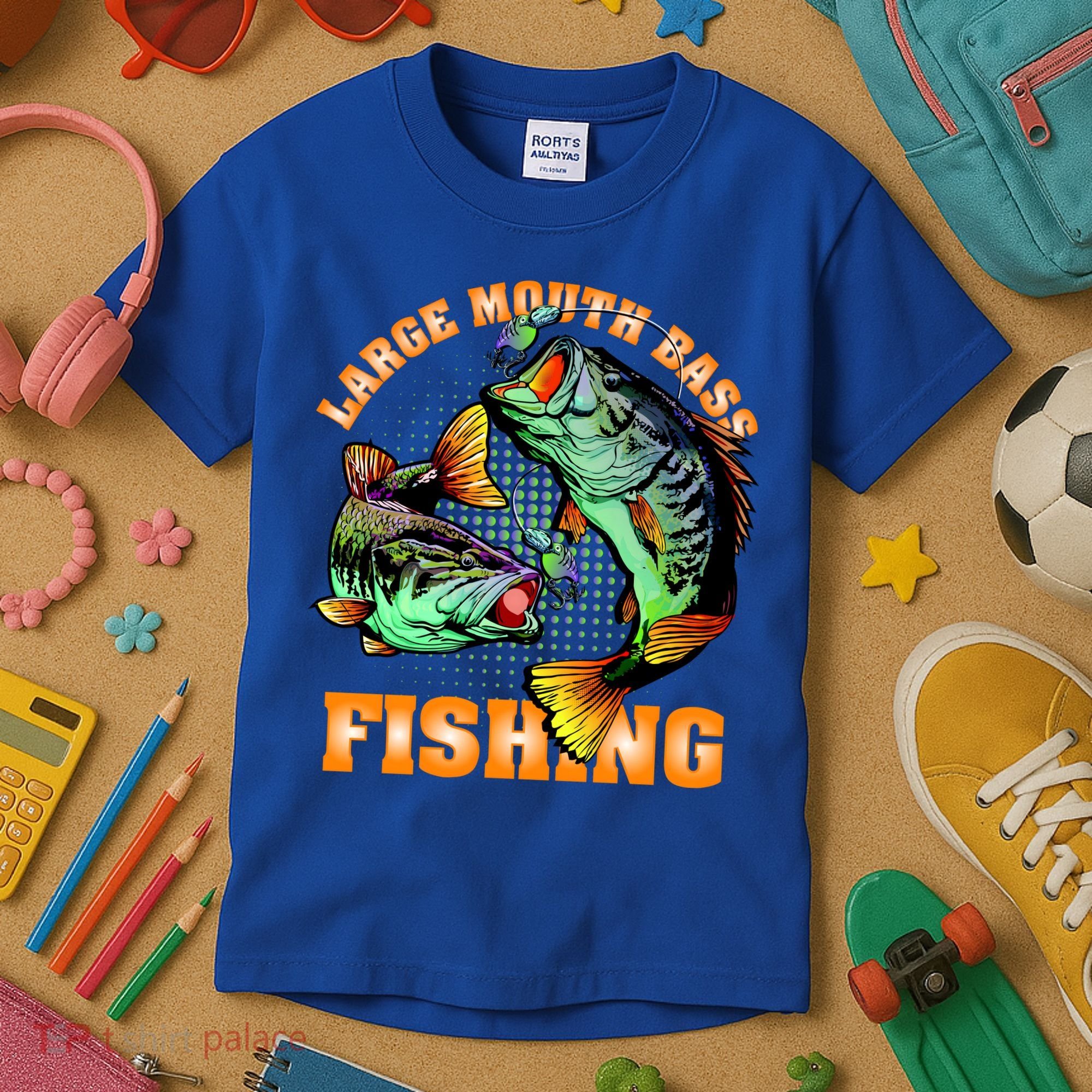 Large Mouth Bass In Action Fishing Kids T-Shirt
