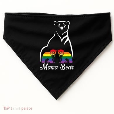 LGBT Mama Bear Pride Mom Rainbow USA-Made Doggie Bandana