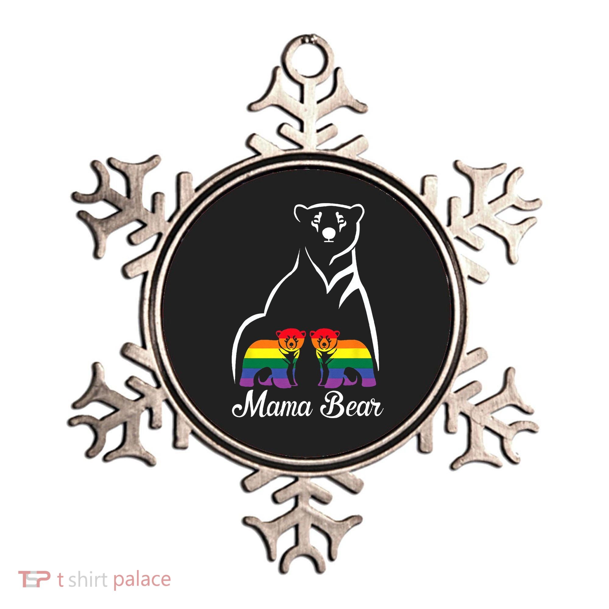 LGBT Mama Bear Pride Mom Rainbow Ornament