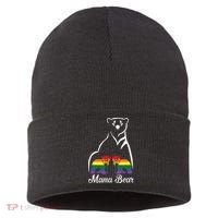 LGBT Mama Bear Pride Mom Rainbow Sustainable Knit Beanie thumb 0