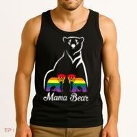 LGBT Mama Bear Pride Mom Rainbow Tank Top thumb 3