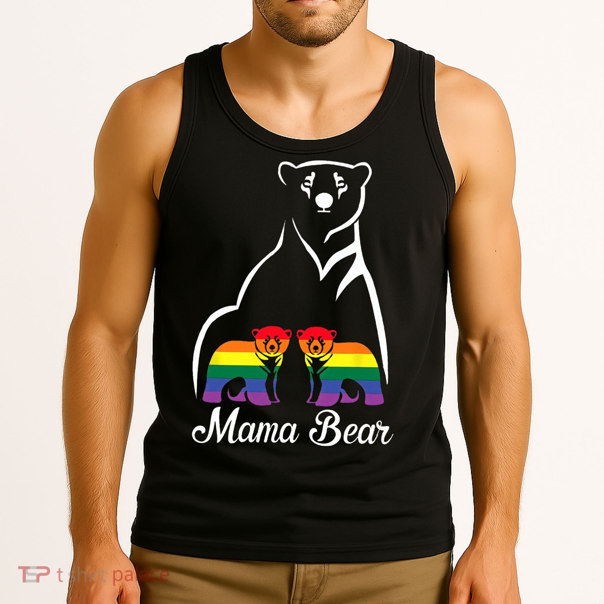 LGBT Mama Bear Pride Mom Rainbow Tank Top