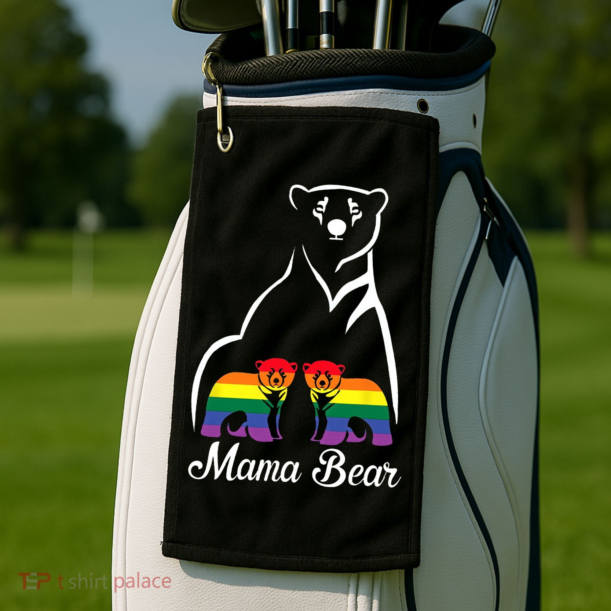 LGBT Mama Bear Pride Mom Rainbow Golf Towel