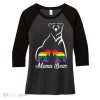 LGBT Mama Bear Pride Mom Rainbow Women's Tri-Blend 3/4-Sleeve Raglan Shirt thumb 0
