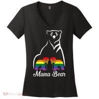 LGBT Mama Bear Pride Mom Rainbow Women's V-Neck T-Shirt thumb 0