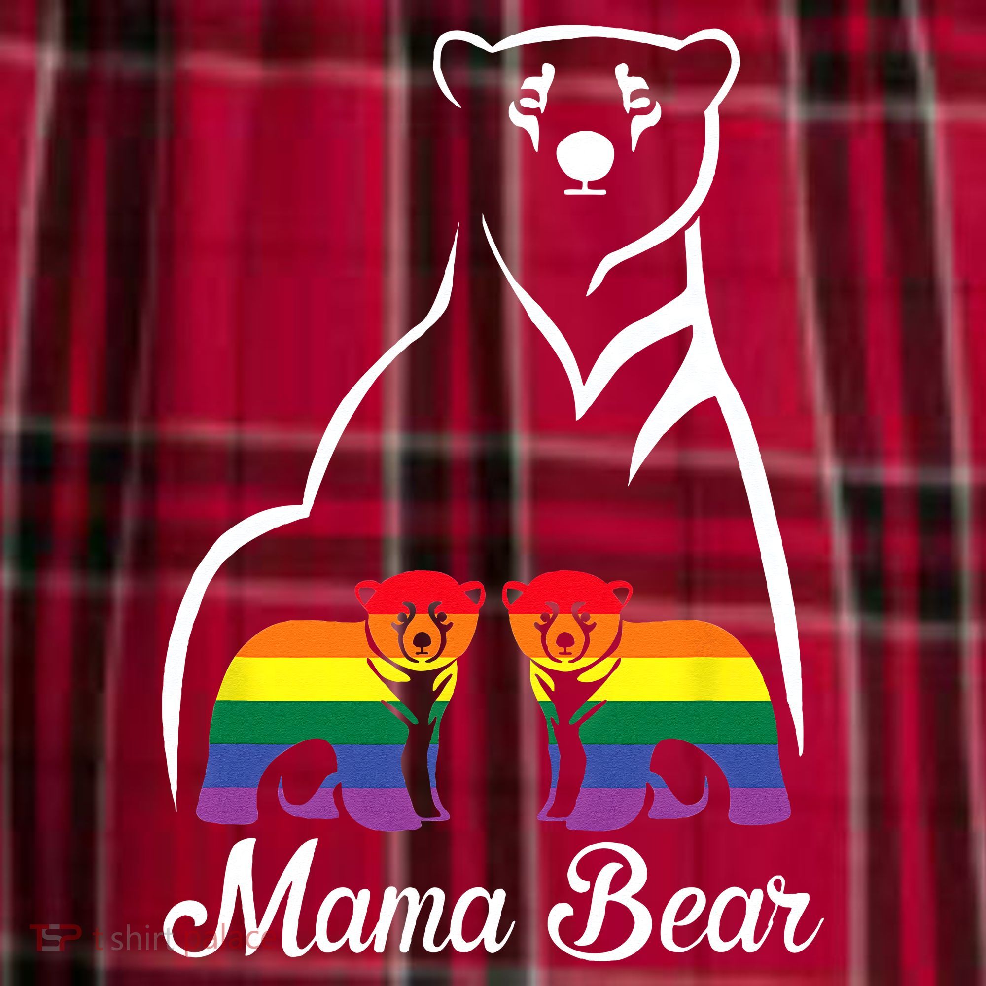 LGBT Mama Bear Pride Mom Rainbow Men's Flannel Plaid Pajama Pants