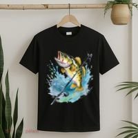 Large Mouth Bass Fish Funny Fishing Fisherman Men T-Shirt thumb 2