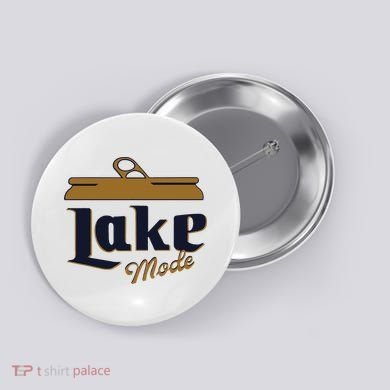 Lake Mode Beer Can Funny Beer Drinking Button