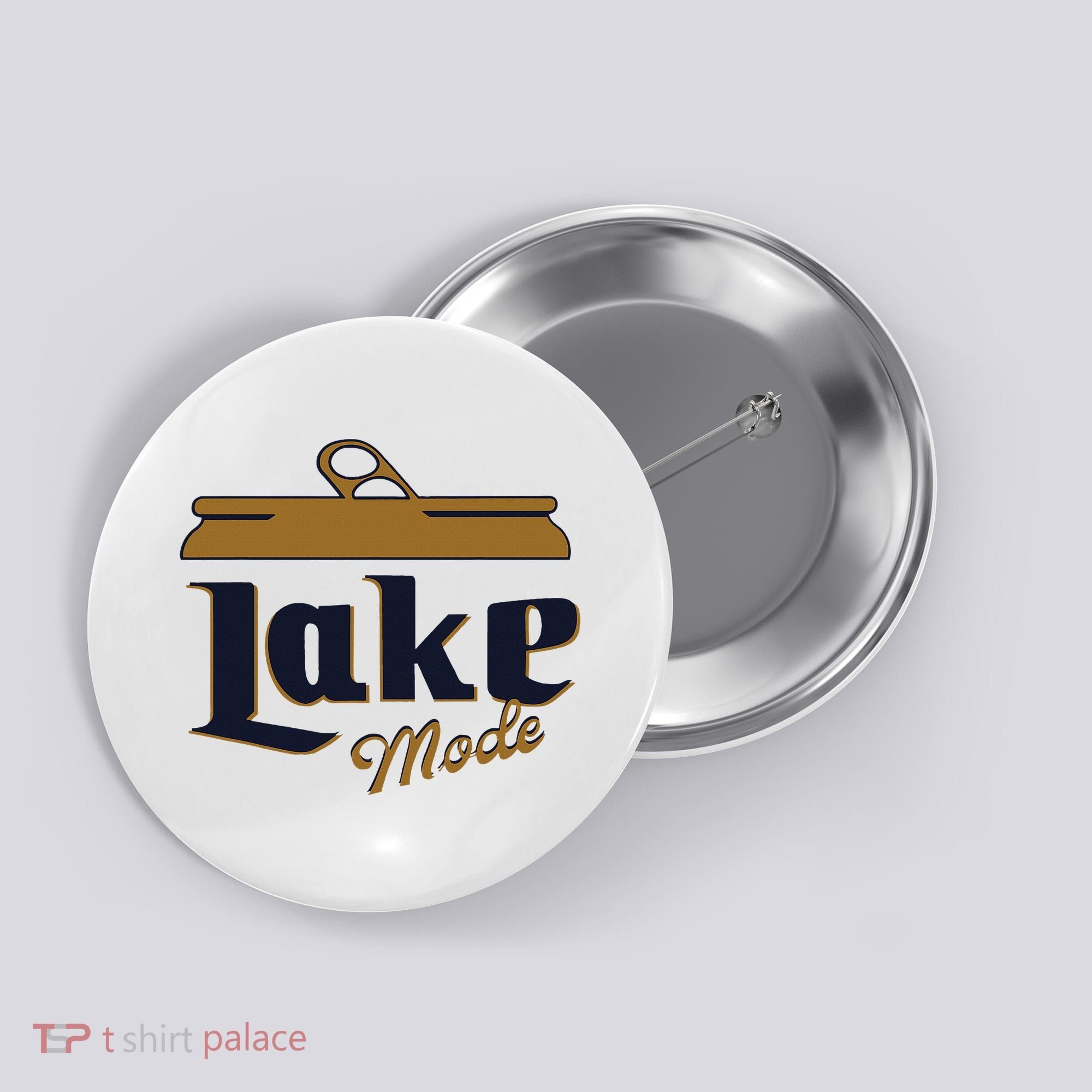 Lake Mode Beer Can Funny Beer Drinking Button