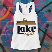 Lake Mode Beer Can Funny Beer Drinking Women's Tank Top thumb 3
