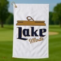 Lake Mode Beer Can Funny Beer Drinking Golf Towel thumb 1
