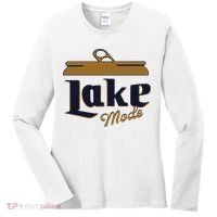 Lake Mode Beer Can Funny Beer Drinking Women's Long Sleeve Shirt thumb 0